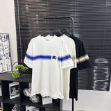 Burberry T-shirt Embroidered Printed Stripes logo round Neck Short Sleeve25ss New pure cotton T Unisex T-Shirt OS Loose Fit Base Shirt Top Half Sleeve T-Shirt