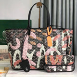 Goyard Bag Top version 【Original Leather】Counter New170Anniversary Special Custom Camouflage Graffiti Mother and Child Bag Tote Bag Shopping Bag SAINT Small Size Tote Bag Vegetable Basket Bag Backpack Women's Bag Graffiti Tote Bag