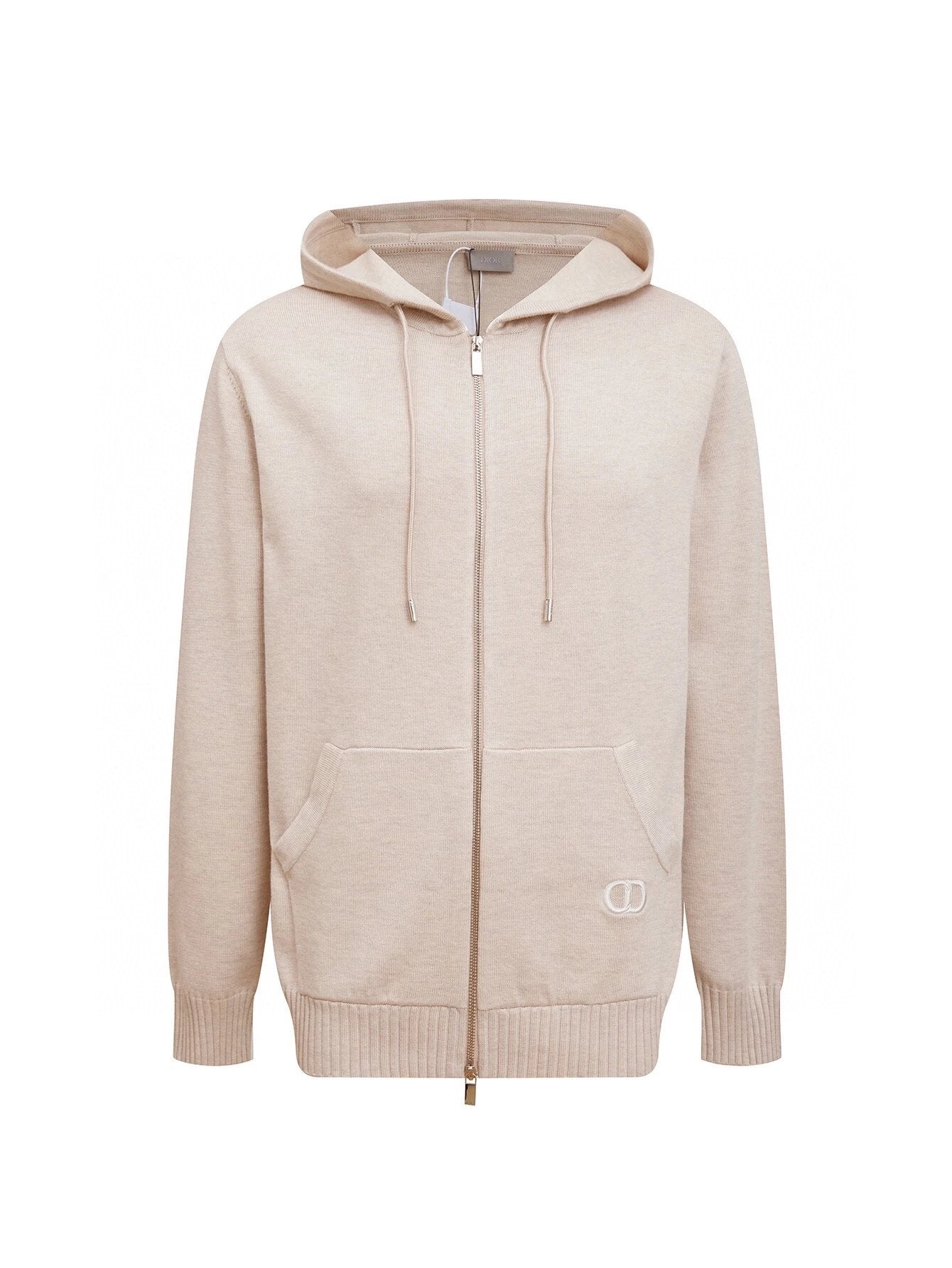 Dior Sweater Classic Embroidered Wool Blend Zipper Hooded Sweater Jacket Unisex Autumn Winter New Sports Casual Loose Fit Versatile