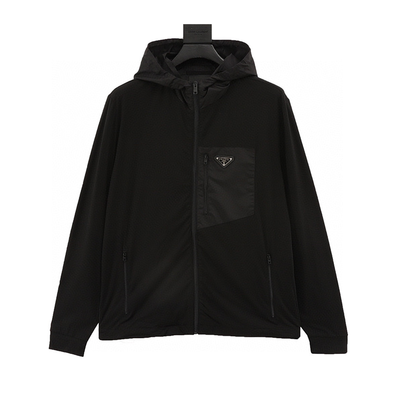 PRADA Jackets Side Pocket Ultra-Thin Hooded Jacket for Men and Women