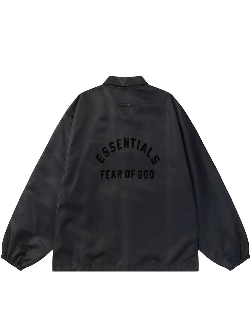 ESSENTIALS Jackets Top Version Season 8 Double Line High Street Loose Casual Cool Black Series Coach Jacket