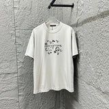 Louis Vuitton LV T-shirt Classic Circle Letter Flocking Print Crew Neck Short Sleeve Pure Cotton T T-shirt ins Unisex Simple Summer New Casual Base Shirt T-Shirt
