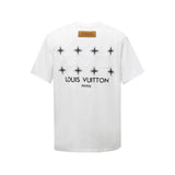 Louis Vuitton LV T-shirt Back Patchwork Trim Edging Rice Grain Embroidery logo round Neck Short Sleeve25ss New Pure Cotton Unisex Style T T-shirt OS Loose Fit Base Shirt Half Sleeve T-Shirt Top Half Sleeve