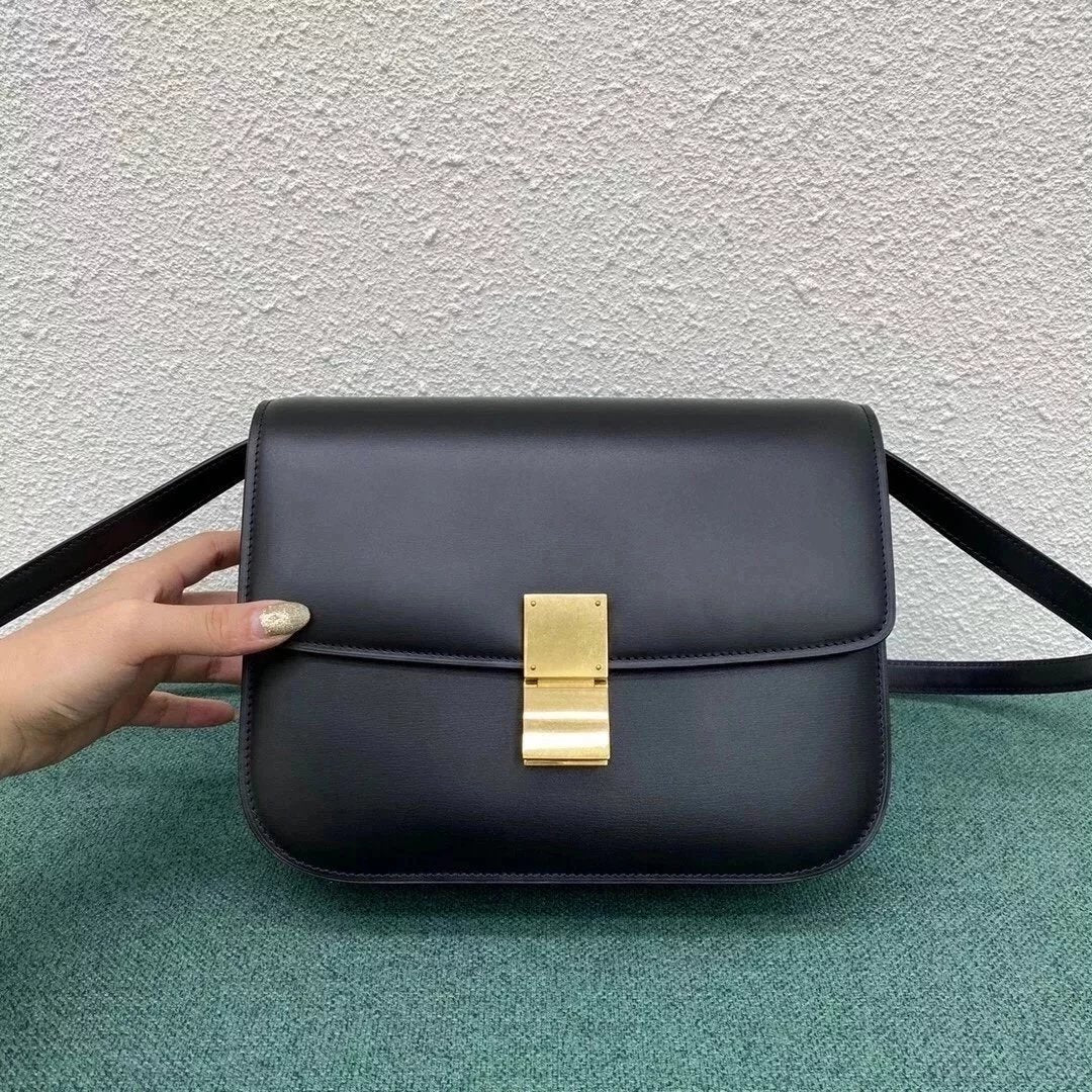 Celine women's bag Top version 【Original Surrogate Shopping Grade】Classic ClassicBox Package Square Bag Stewardess Bag TRIOMPHE Arc De Triomphe box Bag Flap Bag Shoulder Bag Messenger Bag New Women's Bag Teen18.5cm Small Size192532Medium24cm88007