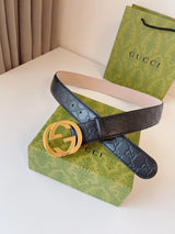 Gucci Belt Top version New Original Single Men's Belt Leather Belt Double g Belt Men's Fashion Casual Original Leather Gujia Belt GG Home Pant Belt Male Gucci Gucci Men's Belt Ferragamo4.0