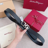 Ferragamo Belt Top version 【Counter Version Full Package】Belt Width for Men and Women3.5cm with Chip nfc Anti-Counterfeiting Quality Counter Full Set Packaging Italian Double-Sided Cowhide Matching Boutique Brass Buckle Length Can Be Cut by Yourself Count