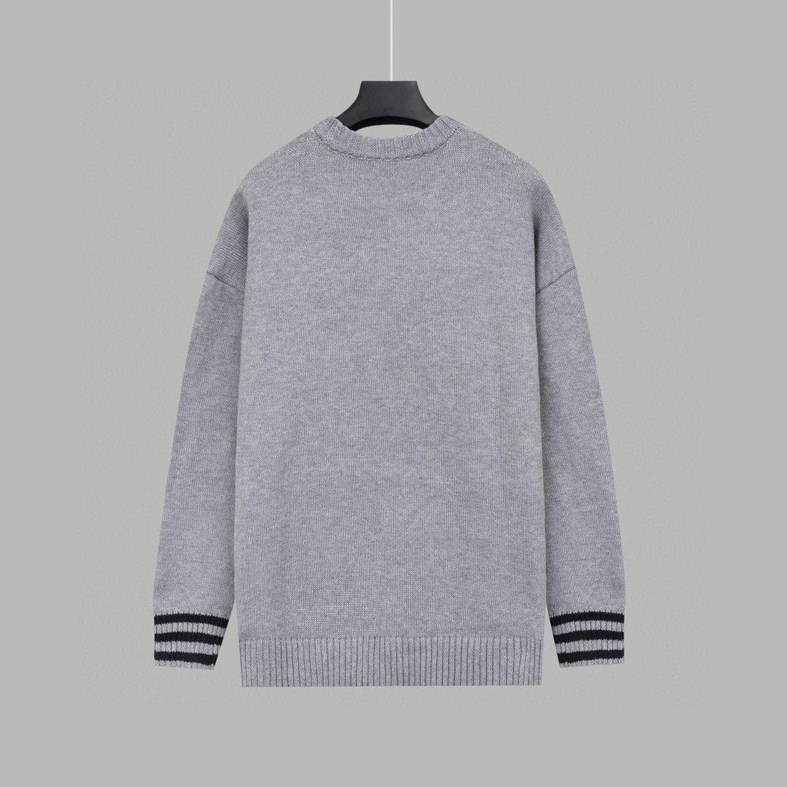 PRADA Sweater Letter Embroidery Long Sleeve Sweater Thickened Lazy Style OS Loose Fit Knit Jacket Unisex