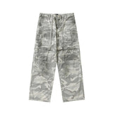 Balenciaga Sweatpants Heavy Craft Special Plaid Print Fabric Workwear Multi-Pocket Long Pants Washed Pure Handmade Hand-Painted Loose Fit Unisex