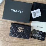 Chanel Wallet Top version 【Original Leather】Small2022s New Wallet with Diamond Cowhide Caviar Card Holder Coin Purse Women's Short Wallet Wallet Double c Diamond logoAP2735