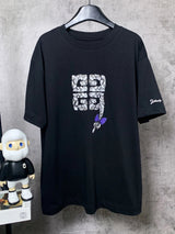 Givenchy T-shirt Front Micro Embroidery Braid Letter Print logo round Neck Short Sleeve25ss New pure cotton T Unisex T-Shirt OS Drop Shoulder Loose Fit Base Shirt Top T-Shirt Short Sleeve