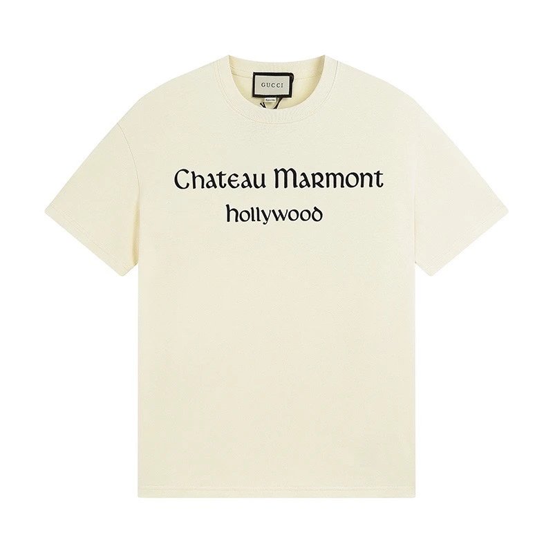 Gucci T-shirt Back Floral Print logo round Neck Short Sleeve25ss New pure cotton T Unisex T-Shirt OS Loose Fit Base Shirt Top Half Sleeve T-Shirt