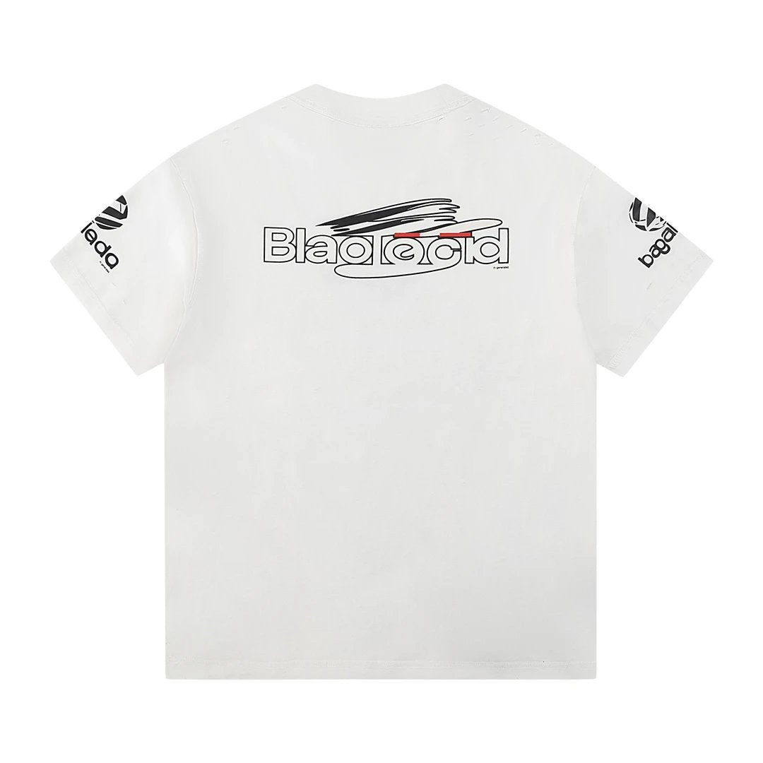 Balenciaga T-shirt Chest Letter Pattern Print logo round Neck Short Sleeve25ss New Pure Cotton Unisex Style T T-shirt OS Loose Fit Base Shirt Top Half Sleeve T-Shirt