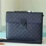 Louis Vuitton LV briefcase Top version 2022Latest slock Men's Handbag Black Flower Briefcase Business Shoulder Bag Messenger Bag Men's Bag Laptop Bag File Bag M20835