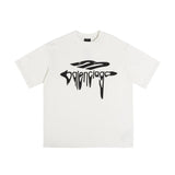 Balenciaga T-shirt Melted Letter Crew Neck Short Sleeve Pure Cotton T T-shirt ins Unisex Simple Summer New Casual Base Shirt T-Shirt