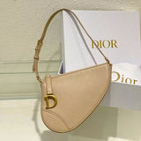 Dior Women's Bag Top version New saddle bag2024Early Spring Series New Saddle Bag Clutch Vintage Gold Stirrup D Pendant Daily Commuter Women's Bag Underarm Bag