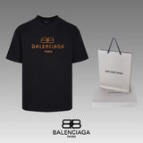 Balenciaga T-shirt Double-breasted B Letter Printing logo round Neck Short Sleeve25ss New Pure Cotton Unisex Style T T-shirt OS Loose Fit Base Shirt Half Sleeve T-Shirt Top Half Sleeve