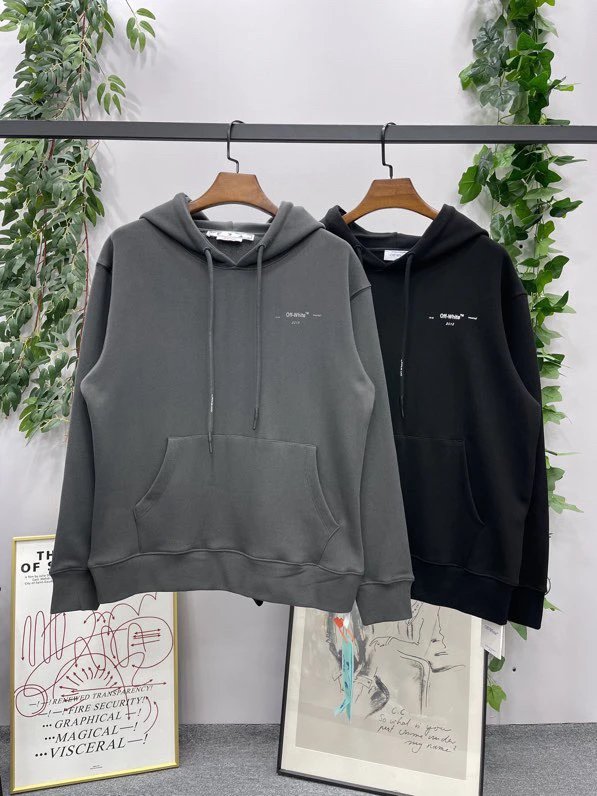 OFF -White Hoodie Top Version Counter Same Style Heavy New Casual Hooded Sweater Versatile Loose Hoodie Trendy Pure Cotton