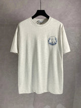 Dior T-shirt Front and Back Little Lazy Cat Embroidery logo round Neck Short Sleeve25ss New Pure Cotton Unisex Style T T-shirt OS Loose Fit Base Shirt Half Sleeve T-Shirt Top Half Sleeve
