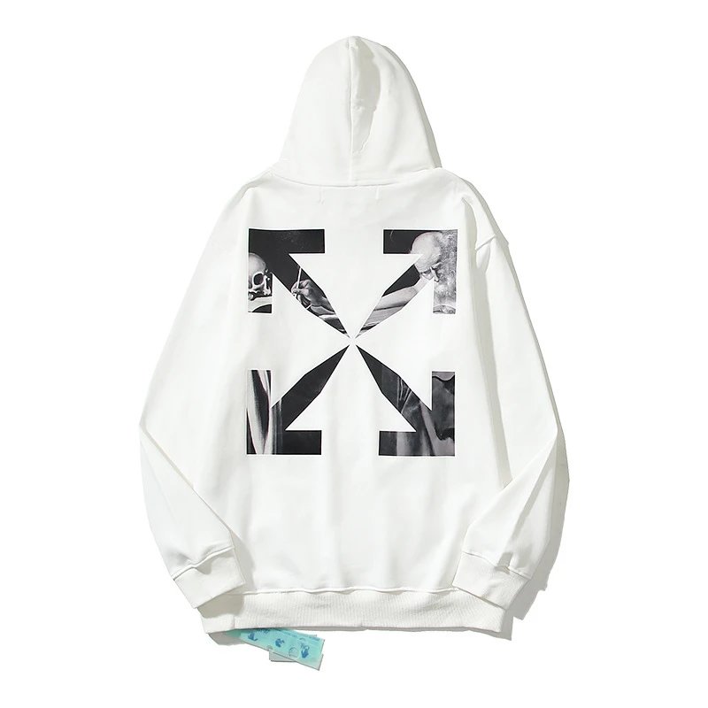 OFF-White Hoodie Cotton Terry Pullover Hoodie Loose Sweater-CY