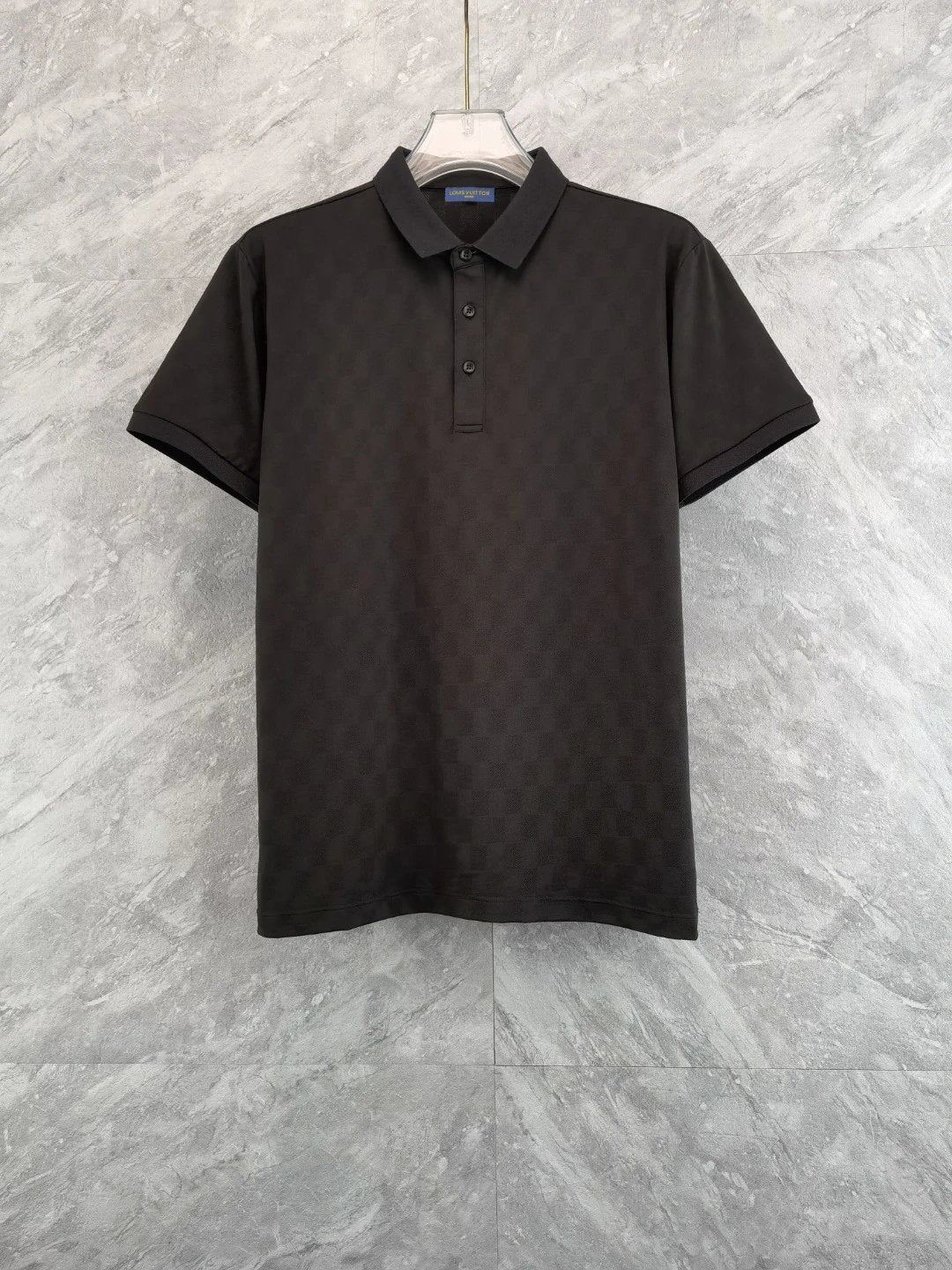 Louis Vuitton LV T-shirt Full-body Checkerboard Pattern logo Jacquard POLO Shirt Lapel Short Sleeve25ss New Unisex Style OS Loose T Summer Half Sleeve Business Shirt Plus Size T-Shirt