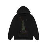Balenciaga Hoodie Statue of Liberty Hoodie460100% Cotton Terry Sweatshirt Casual Loose Fit Versatile Pullover Hoodie os Versatile Inner Layer Top Unisex24ss Autumn and Winter New Products