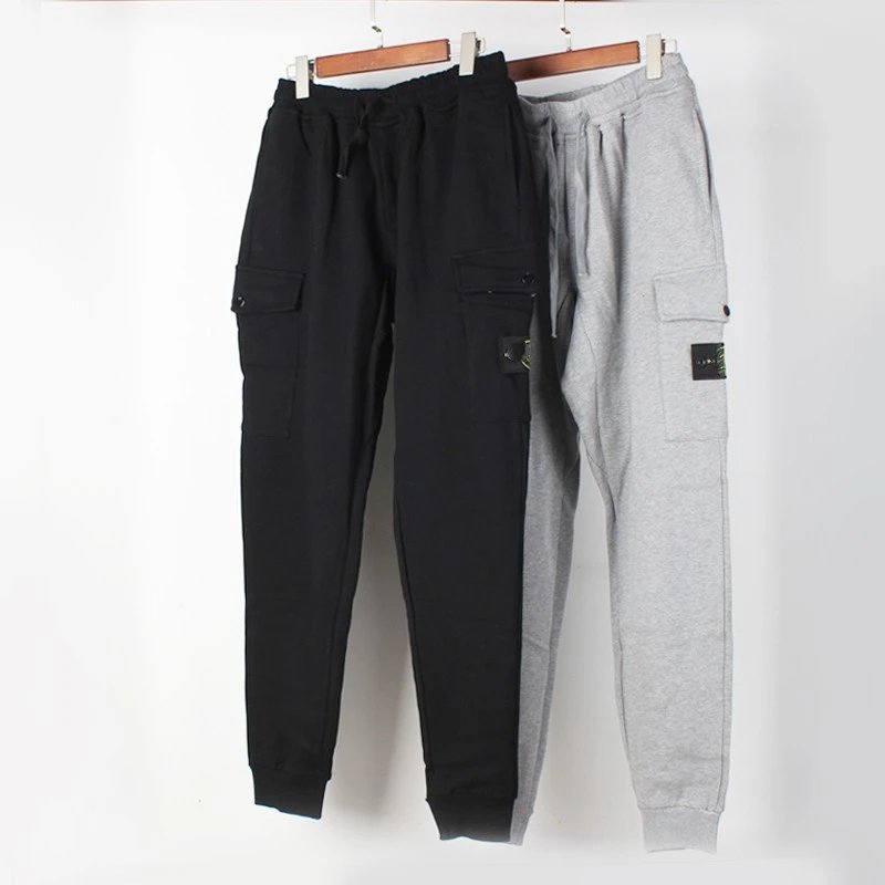 Stone Island Sweatpants Supply Spring and Autumn New Basic Side Seam Label Thin Pocket Sweatpants Men's and Women's Same Loose Casual Pants for Delivery