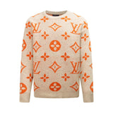 Louis Vuitton LV Sweater Round Neck Pullover logo Full Body Jacquard Long Sleeve Sweater Unisex