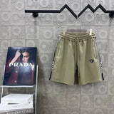 PRADA Shorts Jacquard Letter Ribbon logo Five-point Shorts25ss New Drawstring Casual Pants for Men and Women, Summer Style5Two-in-One Casual Sweatpants Pure Cotton Joggers