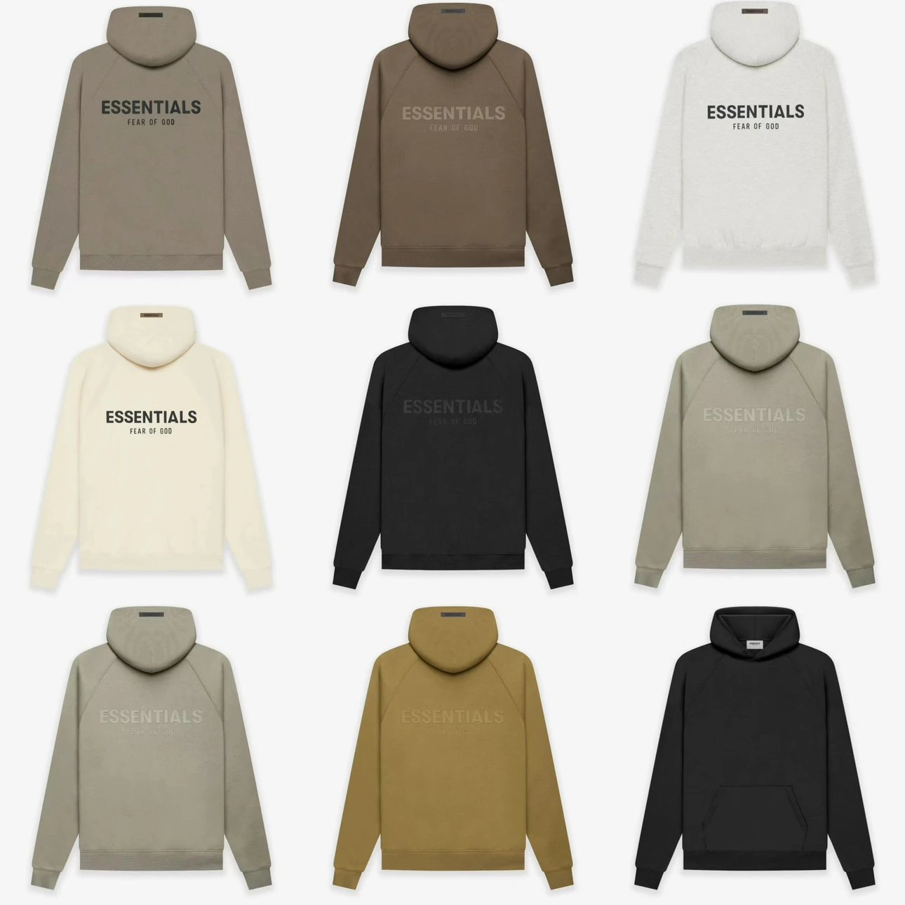 ESSENTIALS Hoodie Top Version Double Line Hooded Sweater Back Stereo Word Silicone High Street Fleece-lined Hoodie