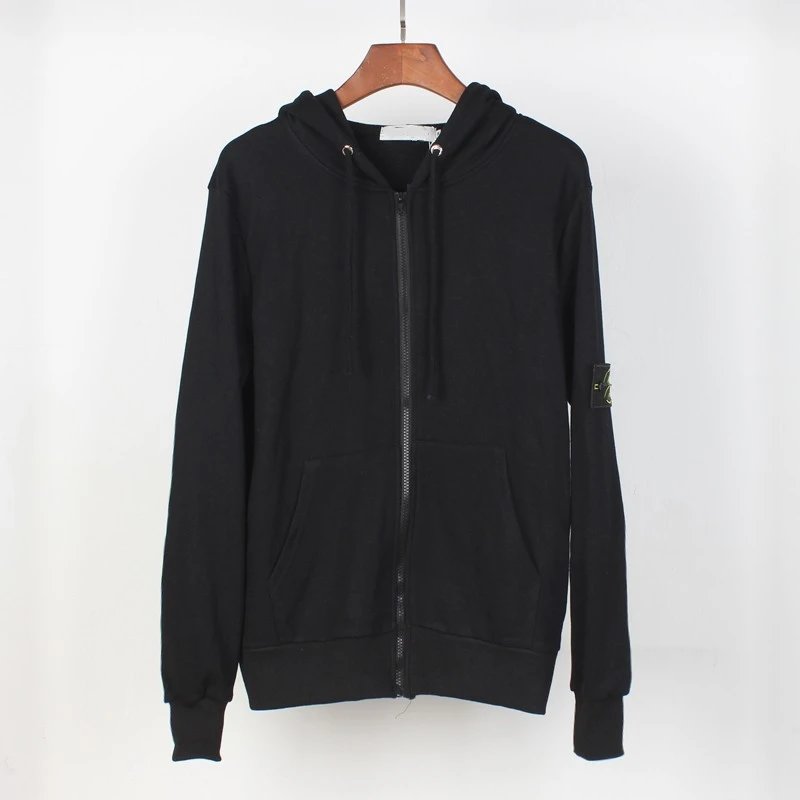 Stone Island Hoodie Spring and Autumn New European and American Fashion Brand Solid Color Zipper Cardigan Men and Women Couple Loose Hoodie Coat One Piece Dropshipping