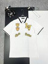 Louis Vuitton LV T-shirt Chest Letter Pattern logo Embroidery POLO Shirt Lapel Short Sleeve25ss New Unisex Summer Short Sleeve OS Loose T Business Half Sleeve Shirt Plus Size T-Shirt