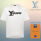 Louis Vuitton LV T-shirt 3D Handwritten Personality LOGO Printed round Neck Short Sleeve25ss New Pure Cotton Unisex Style T T-shirt OS Loose Fit Base Shirt Short Sleeve Top T-Shirt
