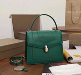 BVLGARI Bag Top version SerpentiForever Classic Emerald Cowhide Bag Decorated with a Snake's Head File Holder Chain Bag Portable Shoulder Messenger Bag Women's Bag