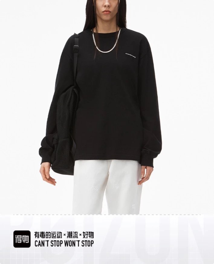 Alexander Wang Hoodie Top Version New Printed Men's and Women's Same Casual Long Sleeve T T-shirt