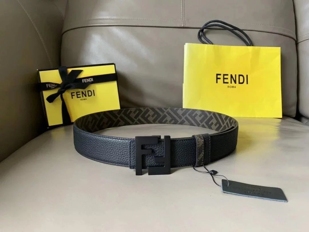 FENDI Belt Top version In Stock High Quality Genuine Leather New Men's Belt Fashion All-Match Casual Monster Belt Pant Belt Unisex