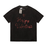 Balenciaga T-shirt Valentine's Day Limited Edition Frayed Crew Neck Short Sleeve25ss New pure cotton T Unisex T-Shirt OS Drop Shoulder Style Base Shirt Top T-Shirt Half Sleeve