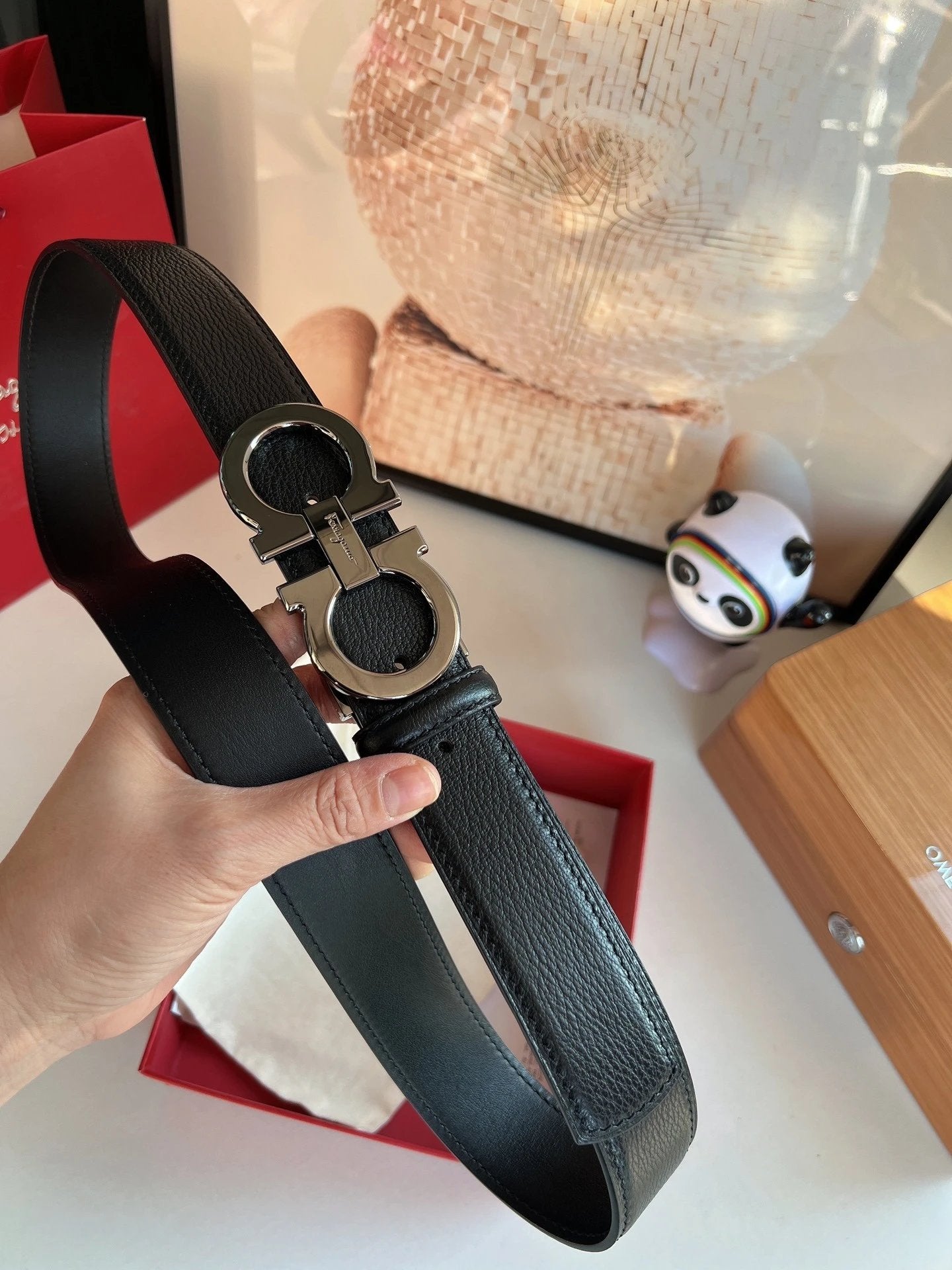 Ferragamo Belt Top version 【Full Package】Belt Width for Men and Women3.5cm with Chip nfc Counter Full Set of Packaging Italian Double-Sided Cowhide with Boutique Brass Buckle Length Can Be Cut by Yourself