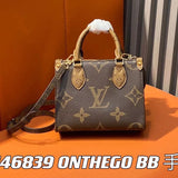 Louis Vuitton LV Women's Bag Top version 【2024New Duobao Leather】OnThegoBB Mini Handbag Women's Bag Tote Bag mini Small Tote Bag Women's Mini Portable Shoulder Messenger Bag tote Shopping Bag M46993M47054M46839