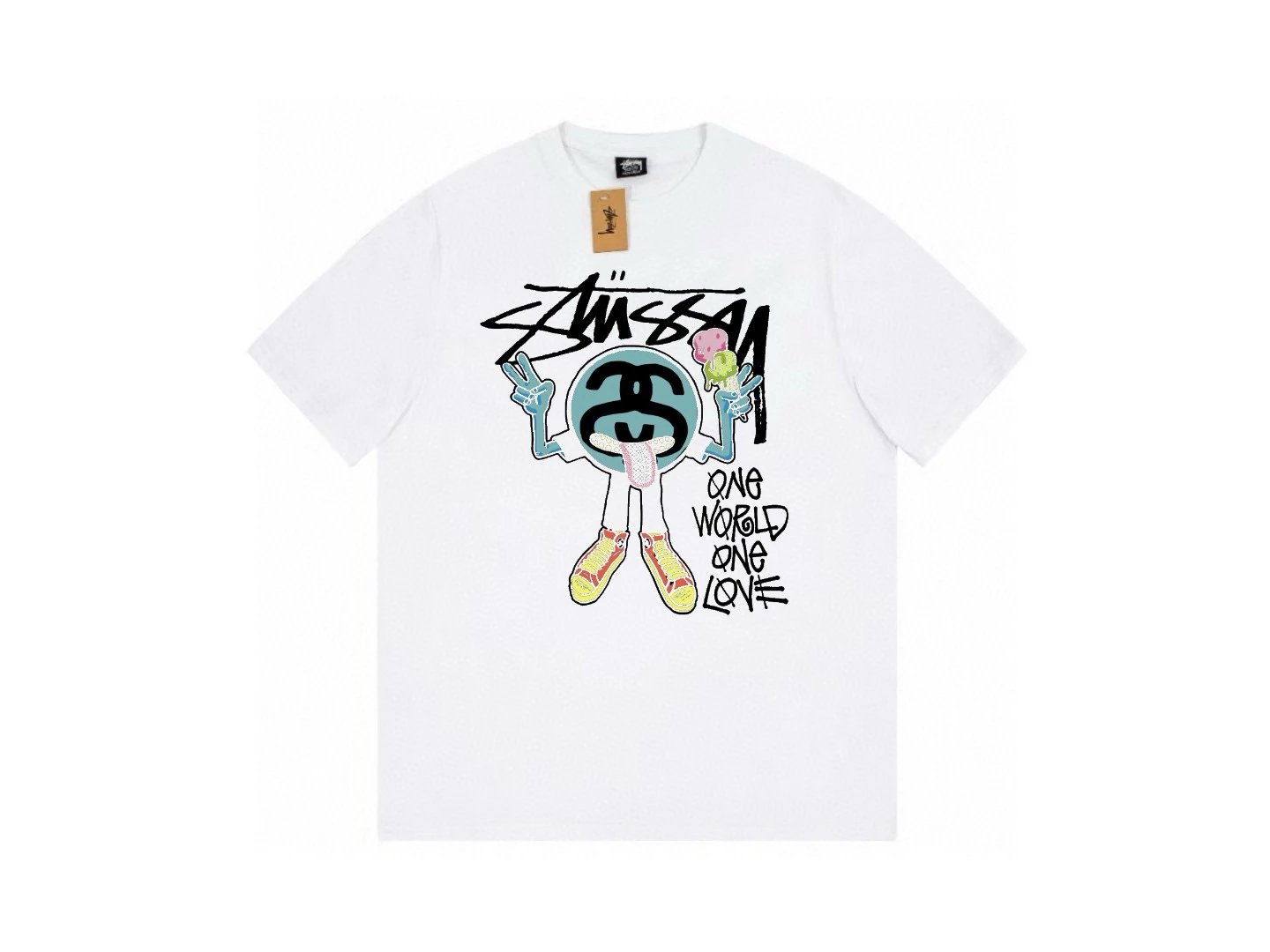 Stussy T-shirt Top Version Classic Basic logo Printed round Neck Loose Summer Couple Short Sleeve T T-shirt Fashion