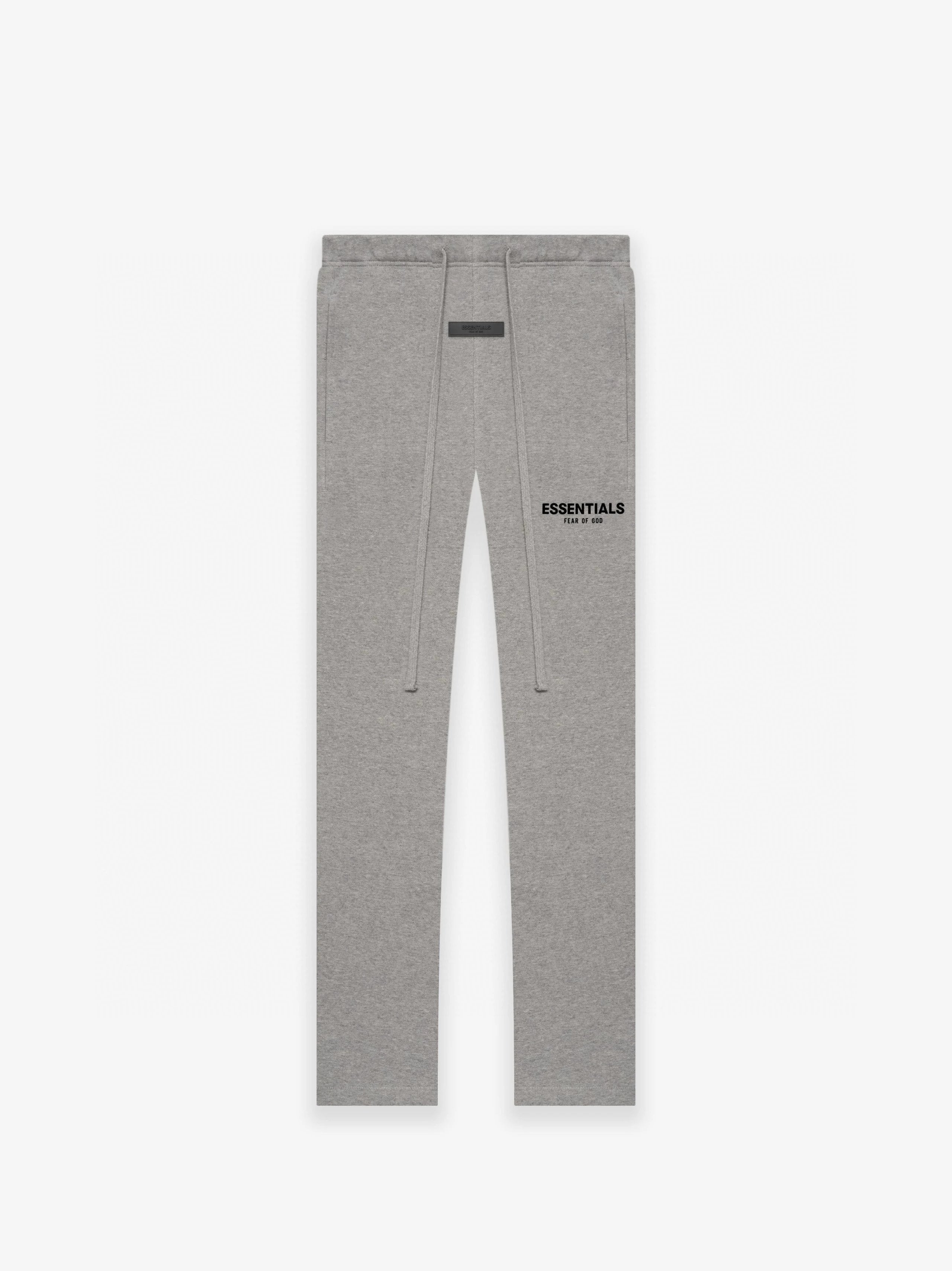 ESSENTIALS Sweatpants Top Version Double Line Flocked Printed Straight-Leg Trousers Drawstring Leisure Wide Mouth Pants