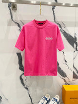 Louis Vuitton LV T-shirt Cloud Ink Spray Embroidered Letters LOGO Logo Crew Neck Short Sleeve25ss New Pure Cotton Unisex Style T T-shirt OS Loose Fit Base Shirt Short Sleeve Top T-Shirt