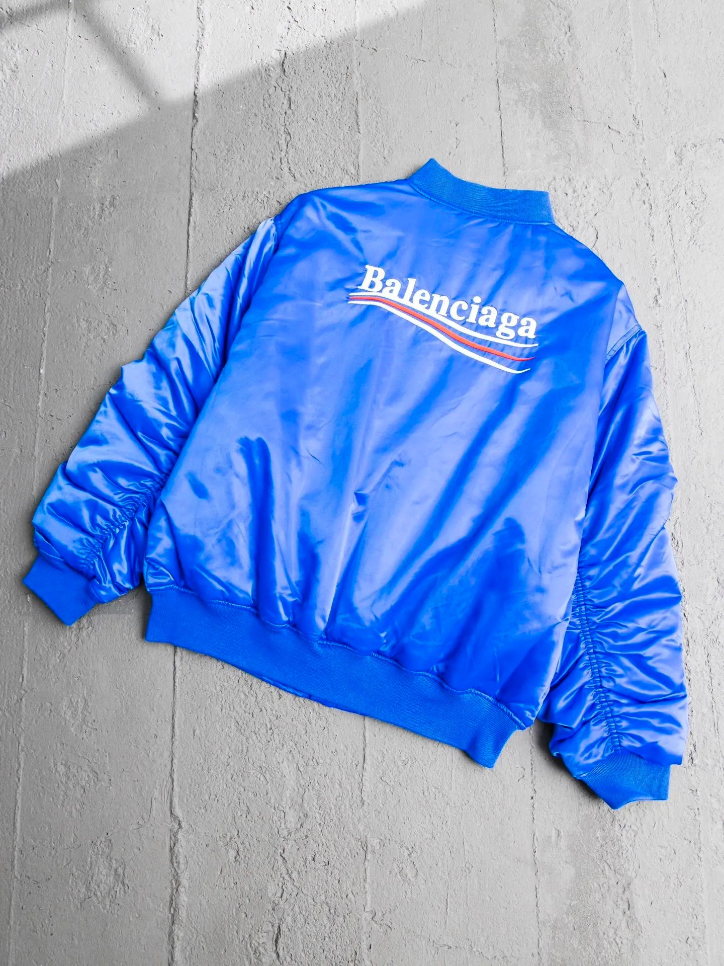 Balenciaga Down Jacket Wave Cola Embroidered Padded Baseball Jacket Flight Jacket Cotton Jacket Casual Loose Stand Collar Coat Bread Jacket Sportswear os Unisex Style24ss New Winter Products