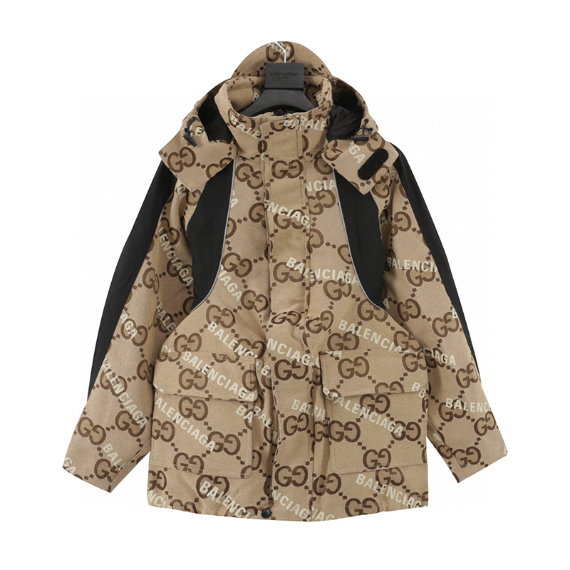 Gucci Jackets Joint Name Full Print LOGO Outdoor Jacket Coat Same Style for Men and Women