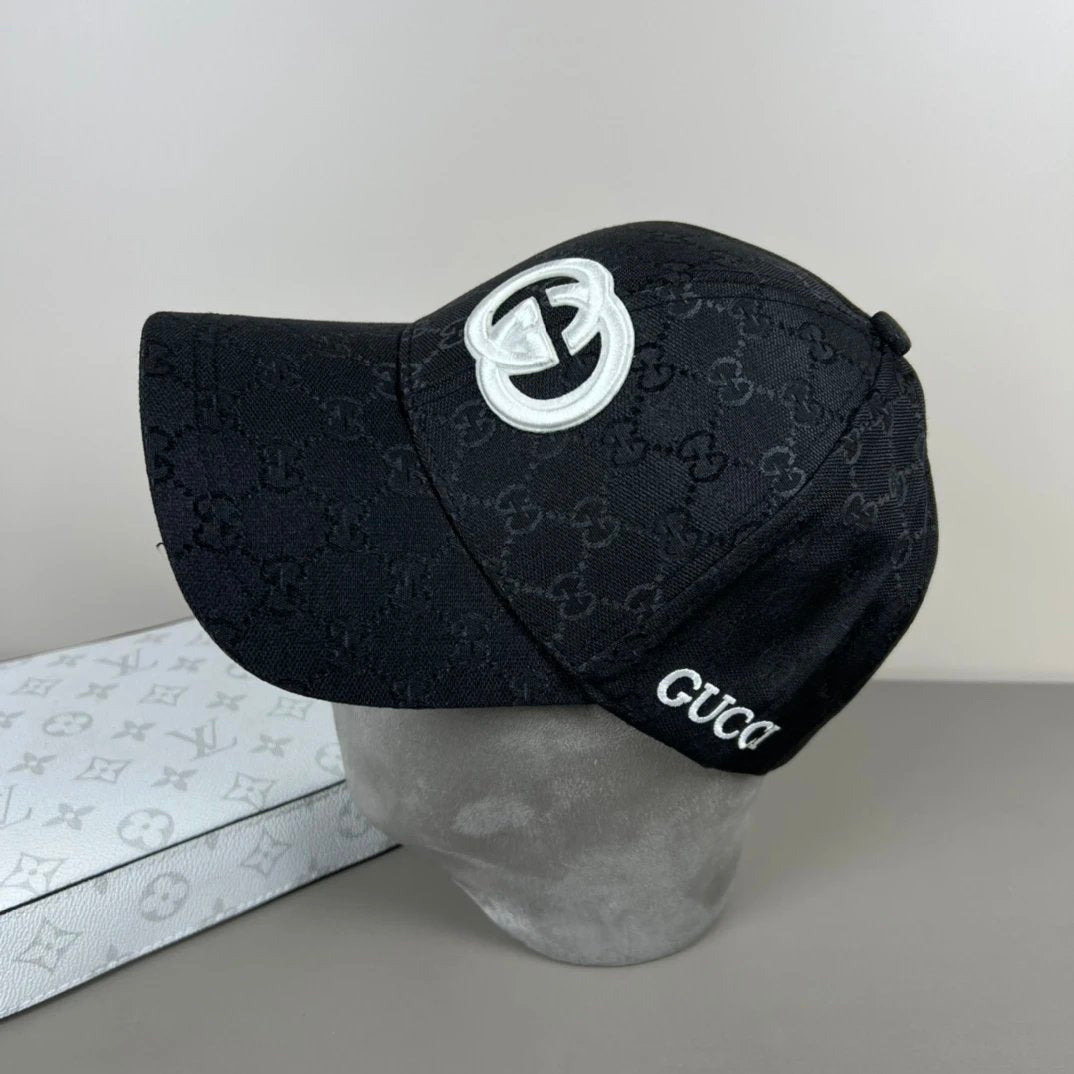 Gucci Hat Full Jacquard Print logo Baseball Cap Sunshade Sun Protection Duckbill Cap Slimming Face Curved Brim Versatile Large Head Circumference Sports Hat Unisex Couple Style