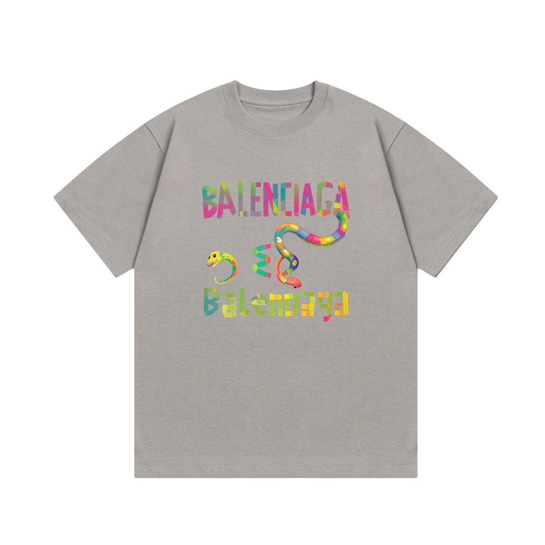 Balenciaga T-shirt 25ss New Pure Cotton Unisex Style T T-shirt OS Loose Fit Base Shirt Top Half Sleeve T-Shirt