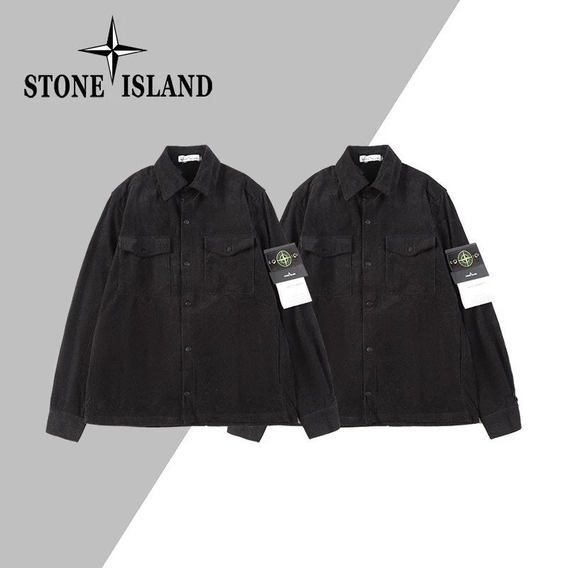 Stone Island Jackets Coats One piece dropshipping2024Autumn New Trendy Corduroy Workwear Shirt Coat Jacket Men and Women Same Style