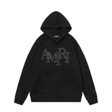 Amiri Hoodie 2024Autumn and Winter New Paste Cloth Embroidery Letter Pattern Hooded Sweater for Men and Women