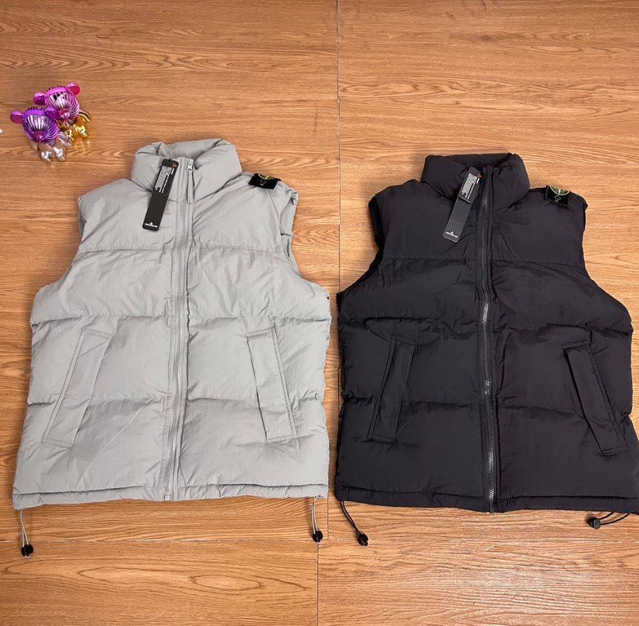 Stone Island Down Jacket/Vest Medal Shoulder Classic Cotton down Jacket Waistcoat Cotton-Padded Coat-CY