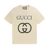 Gucci T-shirt Front Large Brand Logo Print logo round Neck Short Sleeve25ss New pure cotton T Unisex T-Shirt OS Loose Fit Base Shirt Top Half Sleeve T-Shirt
