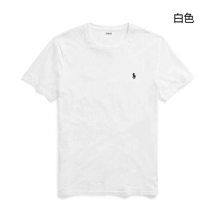 Ralph Lauren T-shirt Top Version Standard Pure Color Standard for Men and Women T T-shirt Short Sleeve Cotton Summer